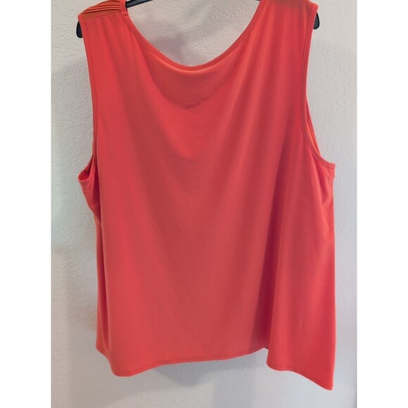 Cato Woman Coral Orange Textured Sleeveless Tank Top Plus Size 26/28W - Picture 2 of 5